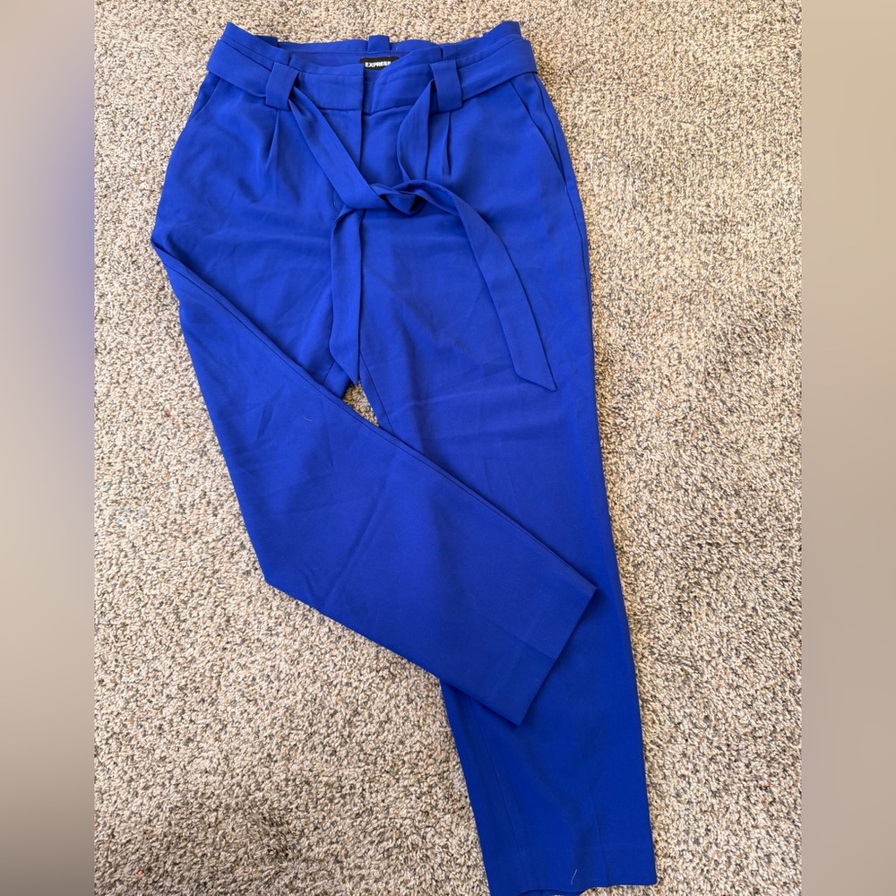 Express Royal Blue Tie-Waist Joggers